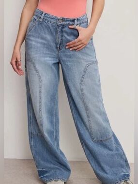 Good American Light Blue Wide-Leg Jeans